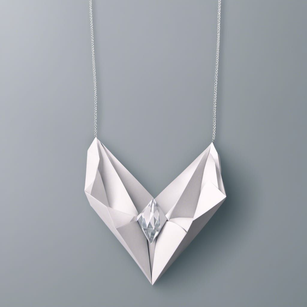 Origami Diamond Necklace Papercraft in 8K