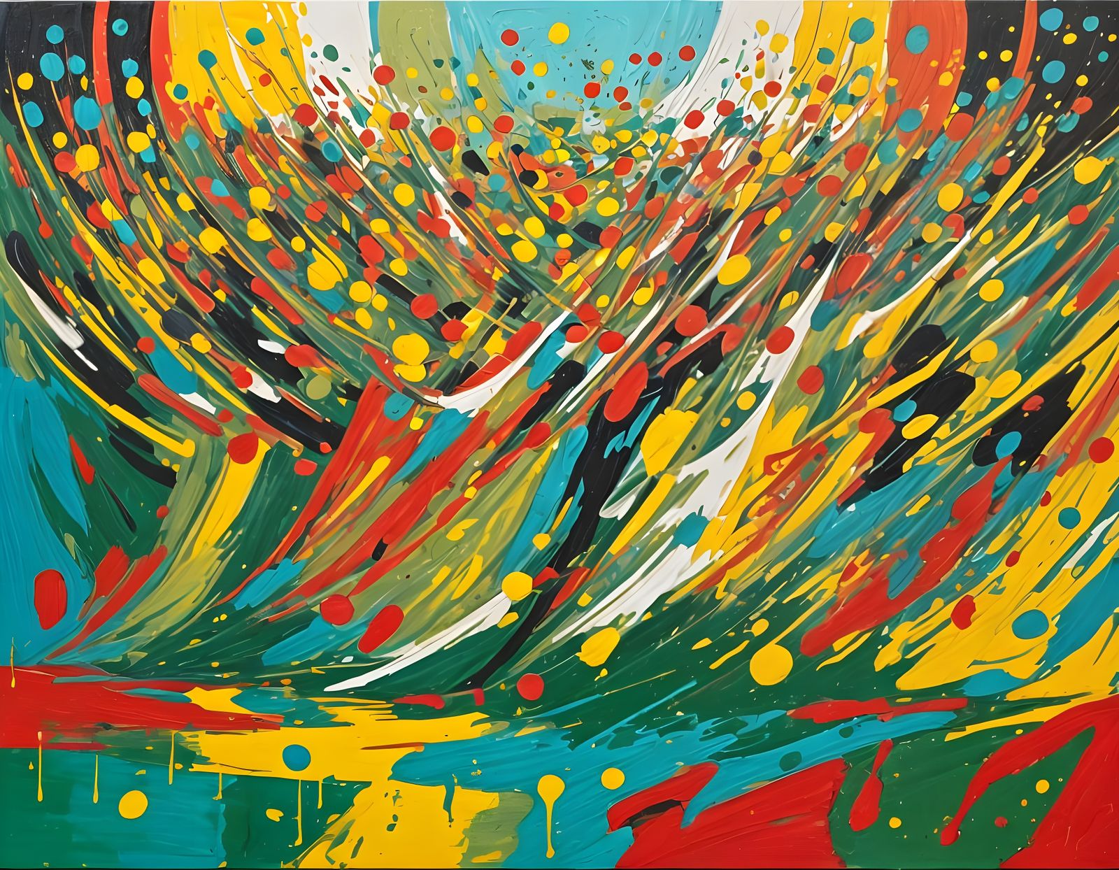 Abstract Expressionist Summer Concert as Impasto Painting