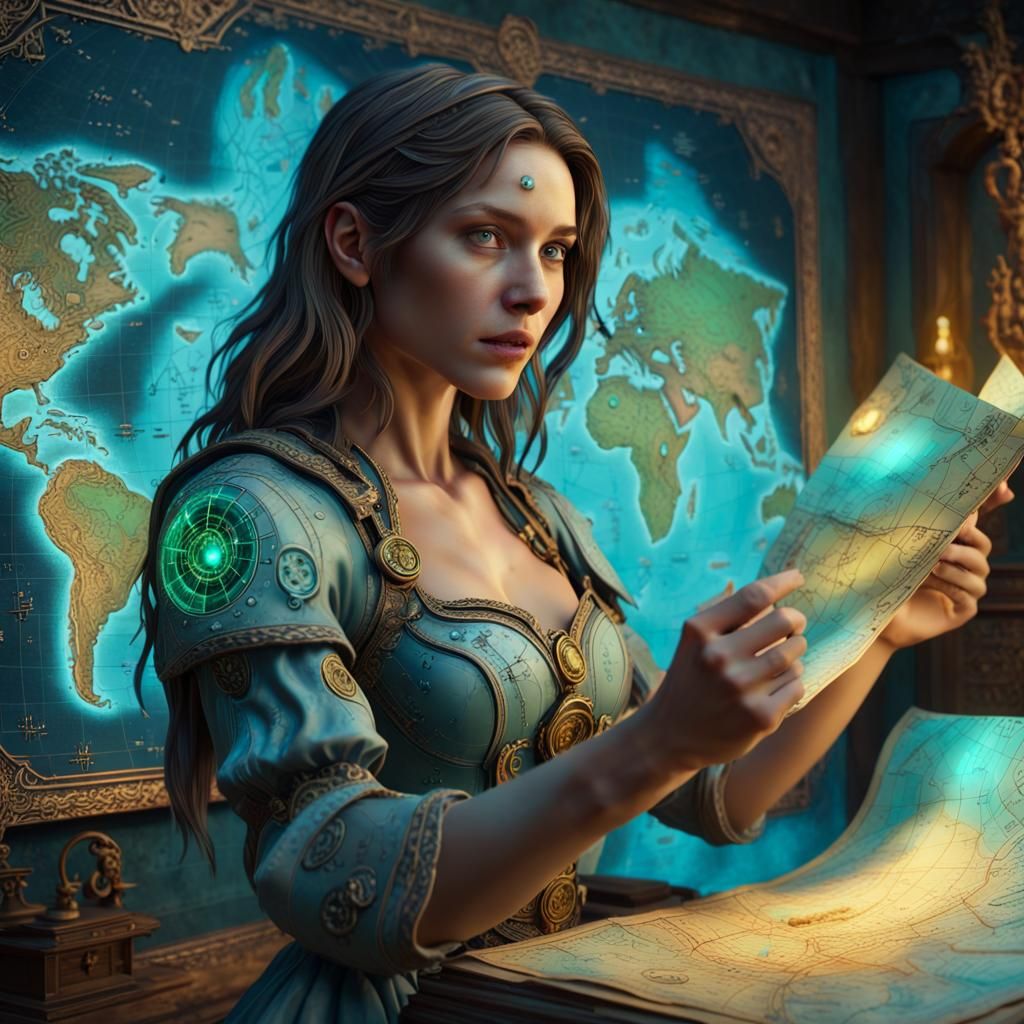 Antique Treasure Map to Hybrid Land in 3D