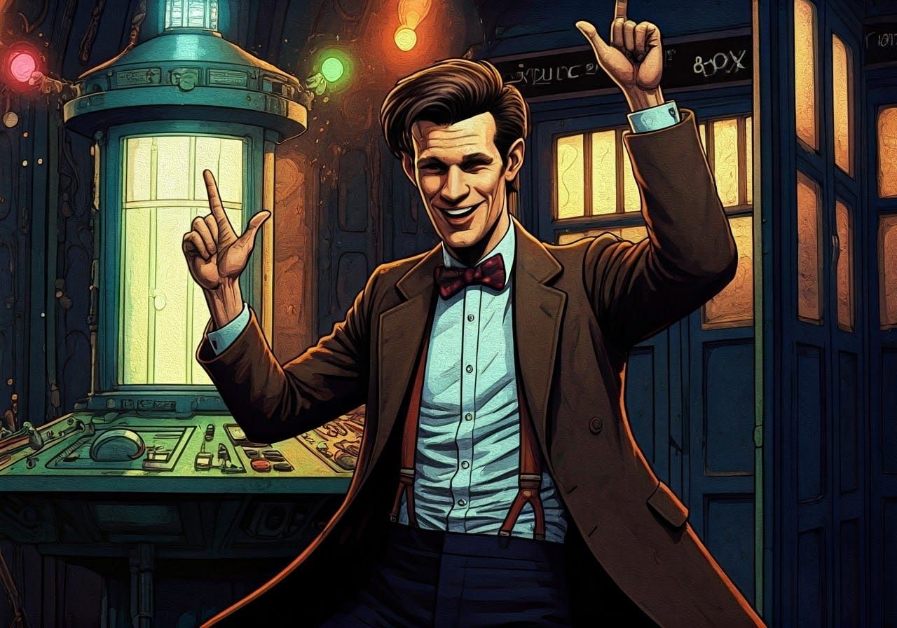 Matt Smith as the Doctor Dances in the Tardis