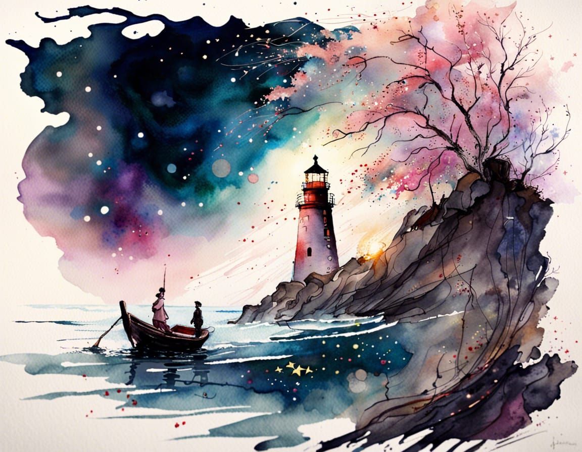 Lighthouse at Night: Claymation Movie Poster