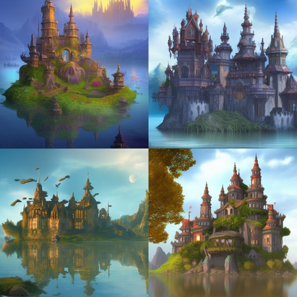 Castle on Floating Island Concept Art