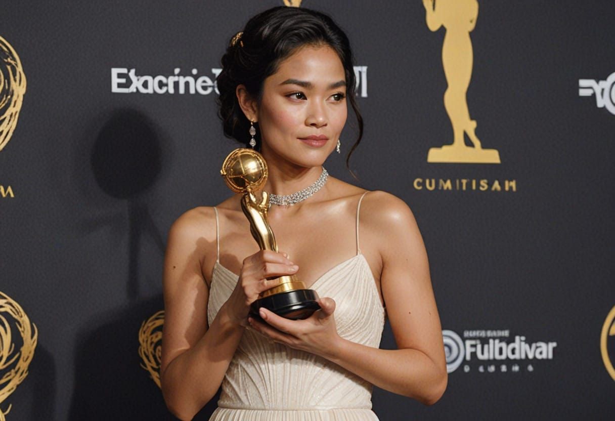 Elegant Vision in Golden Light: Timeless Cinematic Art