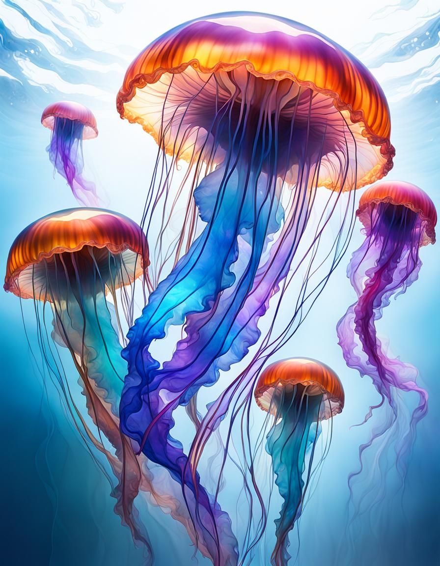 Jellyfish synthetism style