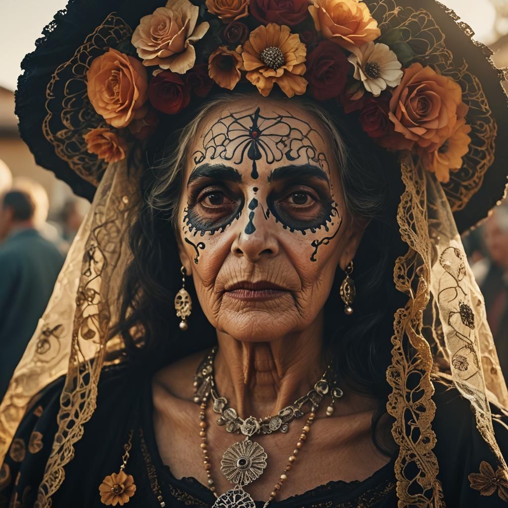 Catrina Portrait: Hyperrealistic Cinematic Film Still