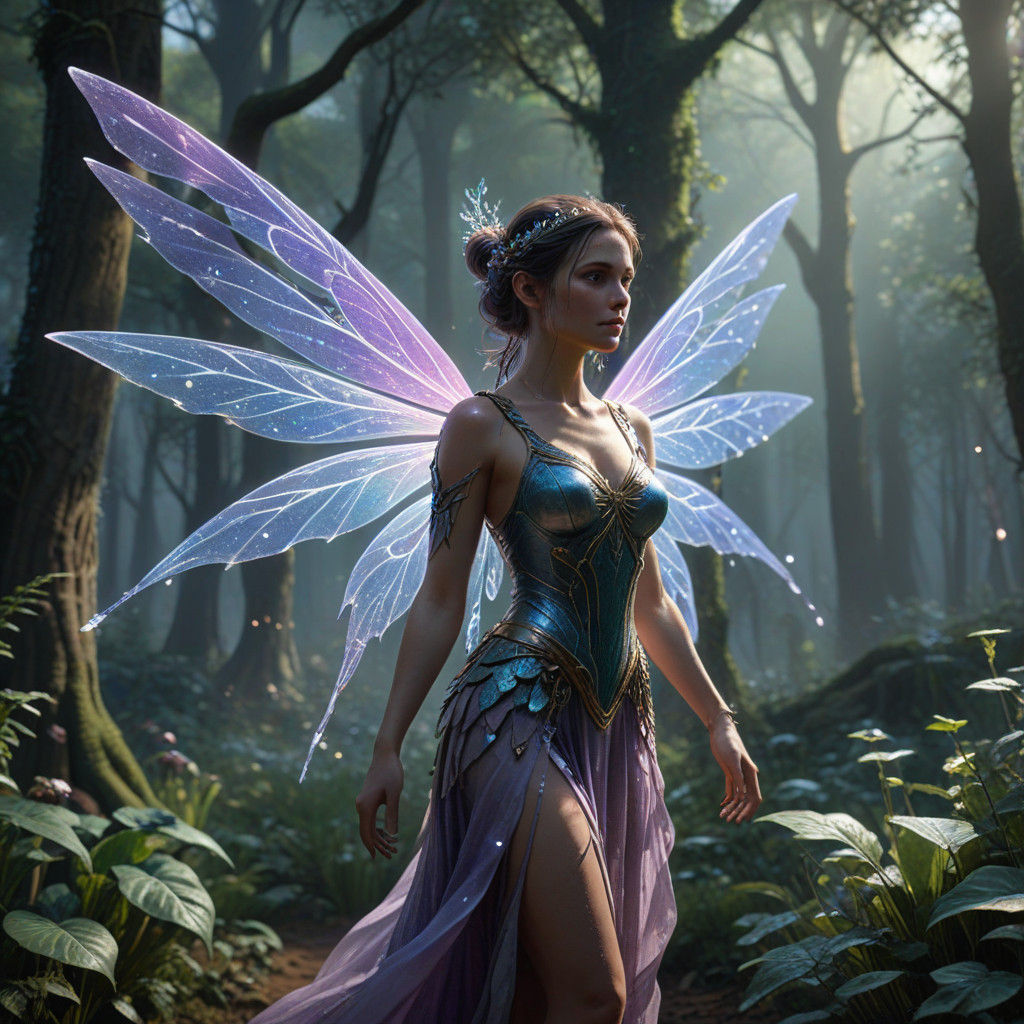 Whimsical Forest Dance in Matte Painting Style