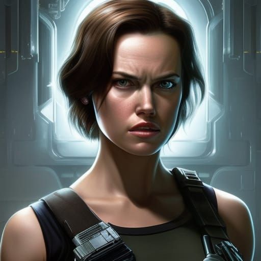 Jill Valentine Portrait in Comic Book Style