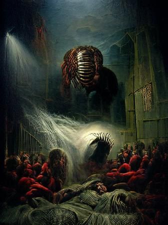 Industrial Horror Scene in Gothic Style