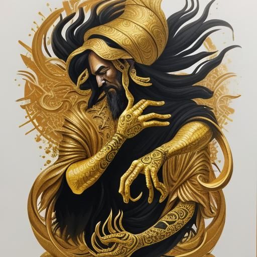 Midas Touch: A Gouache Painting on Greed