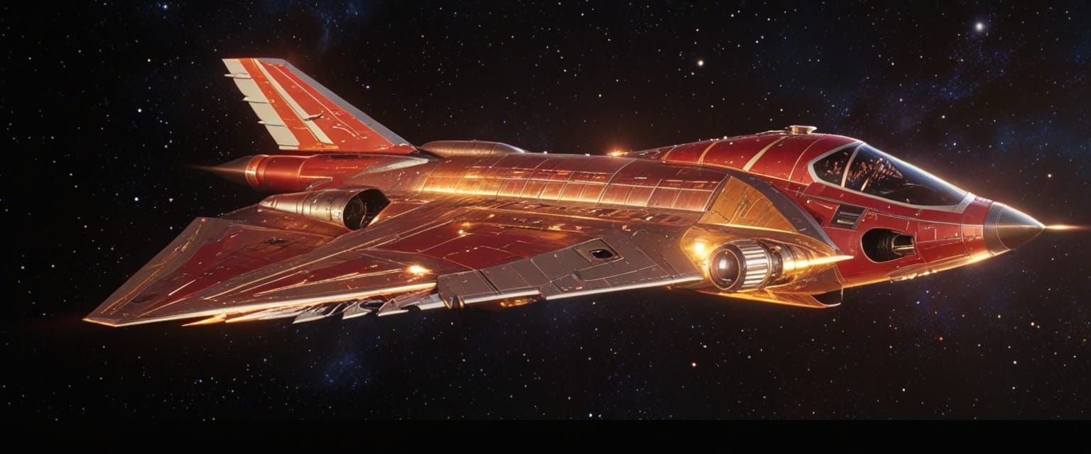 Epic Science Fiction Space Fighter in Celestial Background