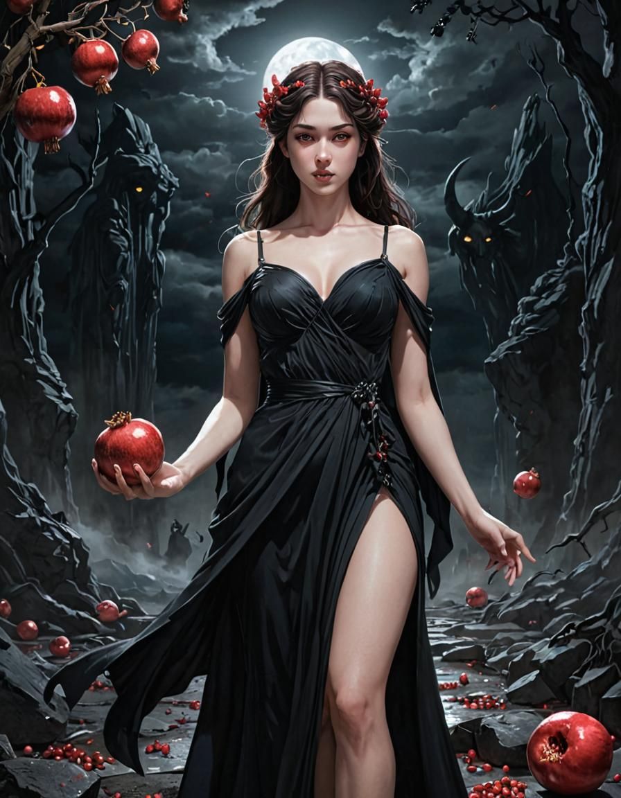 Persephone and Hades in the Underworld, Manga Style