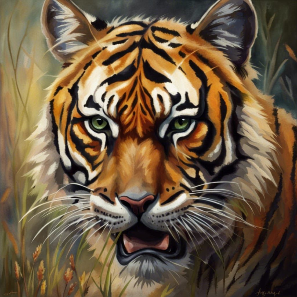 AI Generated Image of a Tigress