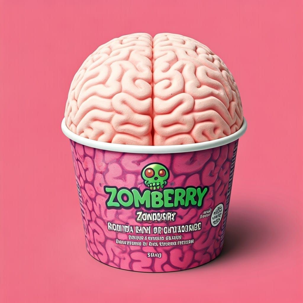 Zomberry Flavored Brain Ice Cream Tub