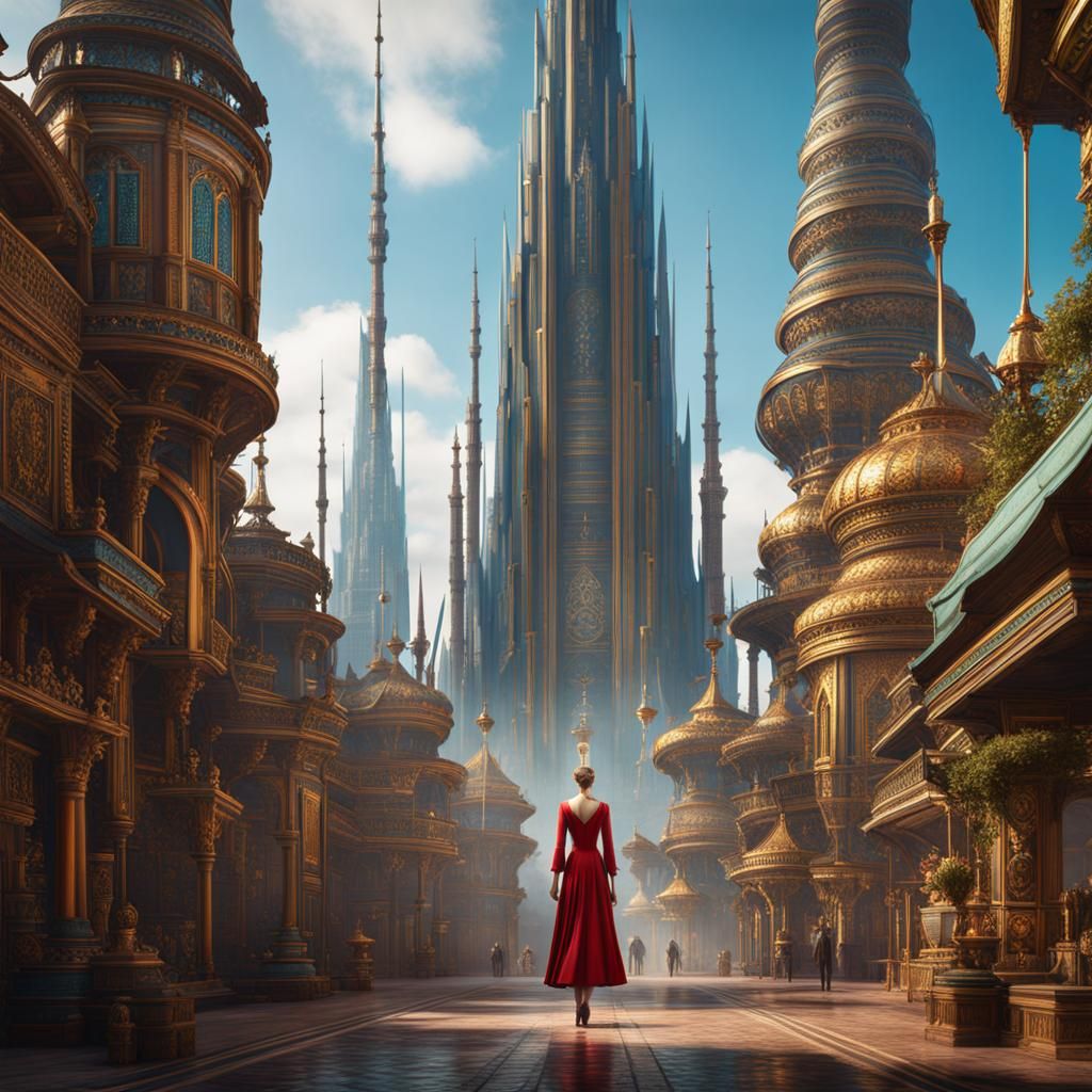 The World's Tallest Woman: Detailed Matte Painting