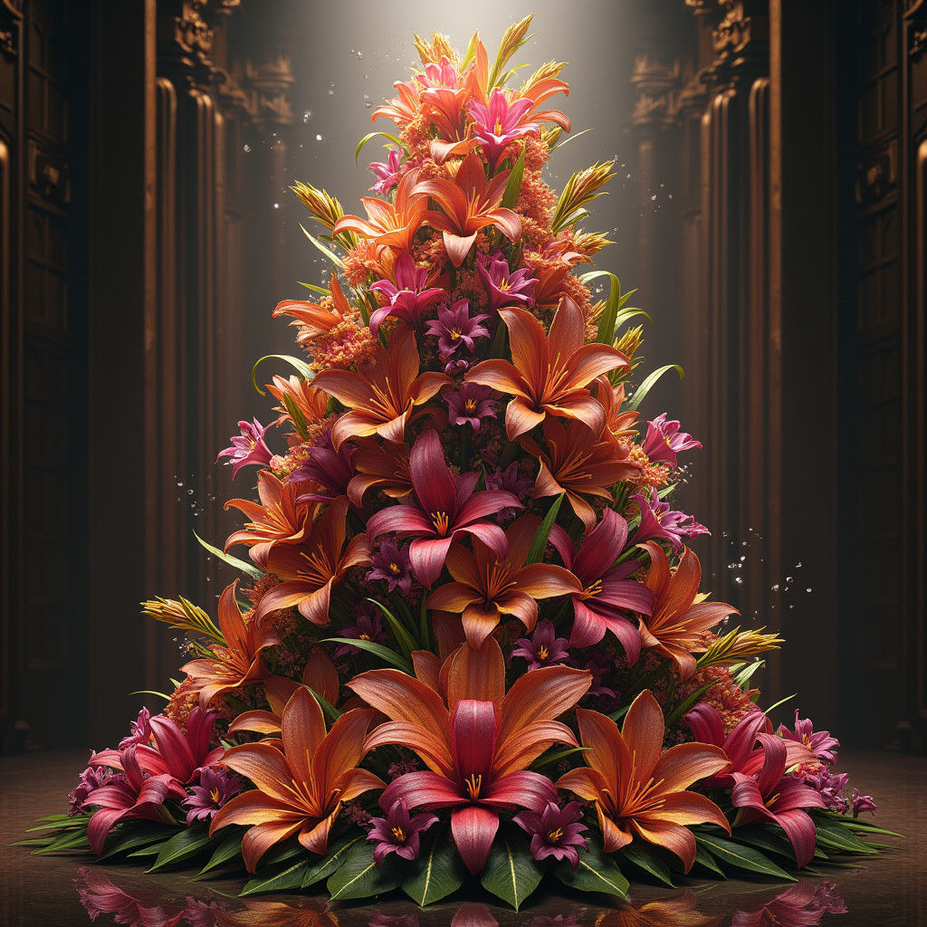 Extravagant Flower Arrangement in a Fantastical Style