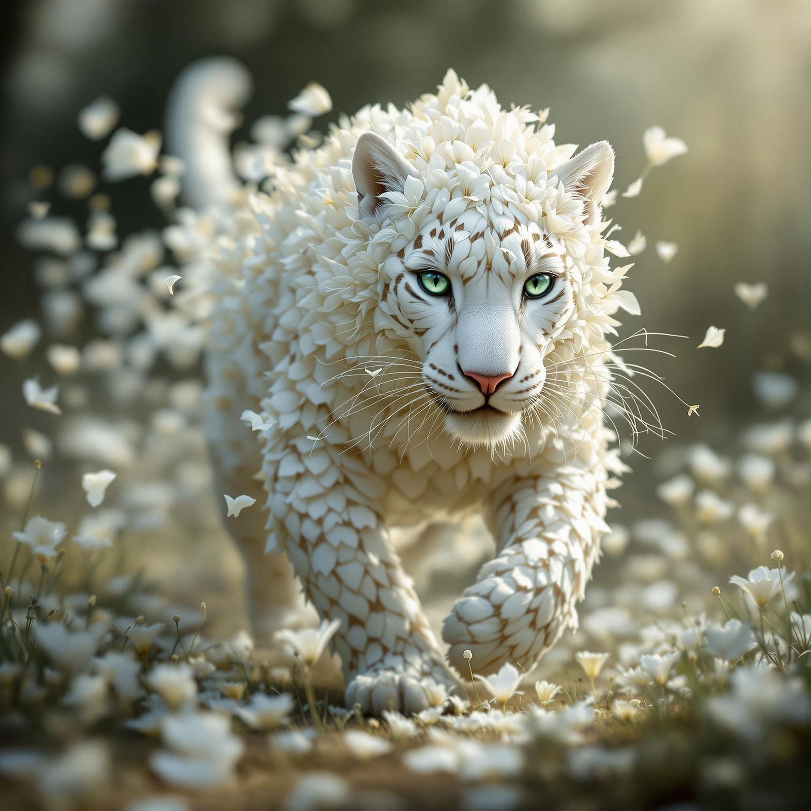 Lily Petal Leopard Running in Ethereal Glen