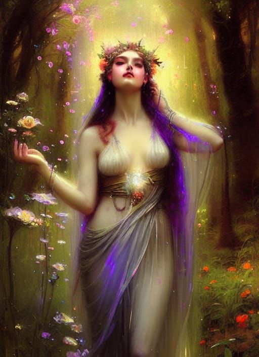 Gothic Romantic Goddess Demeter in Ethereal Light