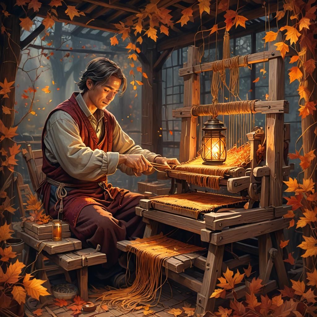 Fantasy Weaver Creates Light and Leaves
