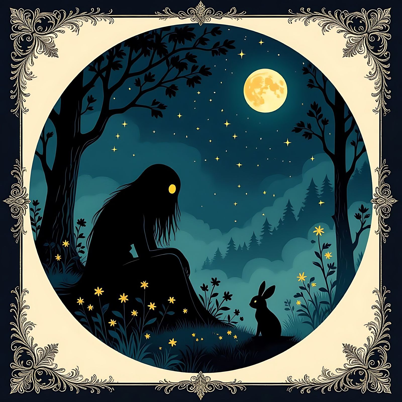 Dark Fairy Tale Fae Creatures Illustration