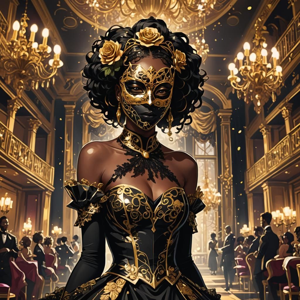 Anime Portrait of a Psychopathic Killer in Ballroom