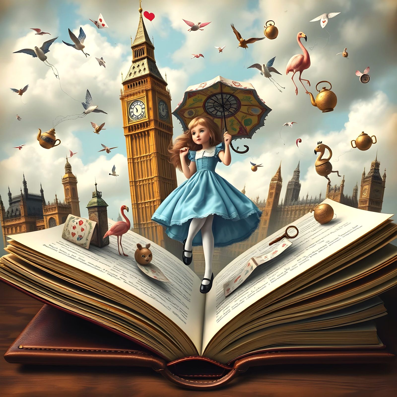 Fantastical Wonderland Cityscape in Whimsical Style