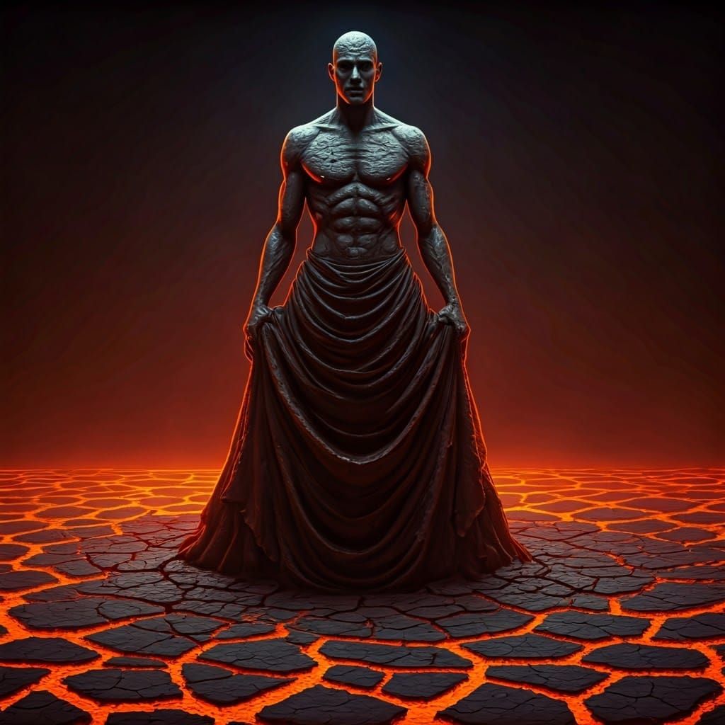 Tough Cracked Mud Warrior Reveals Sinister Lava Depths