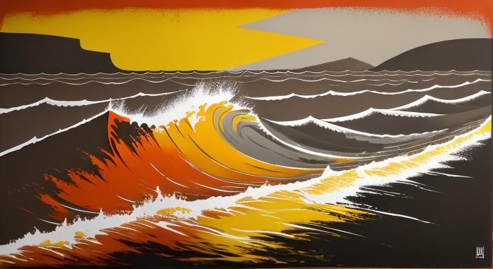 Epic Reggae Abstract Realism Painting in Warm Tones