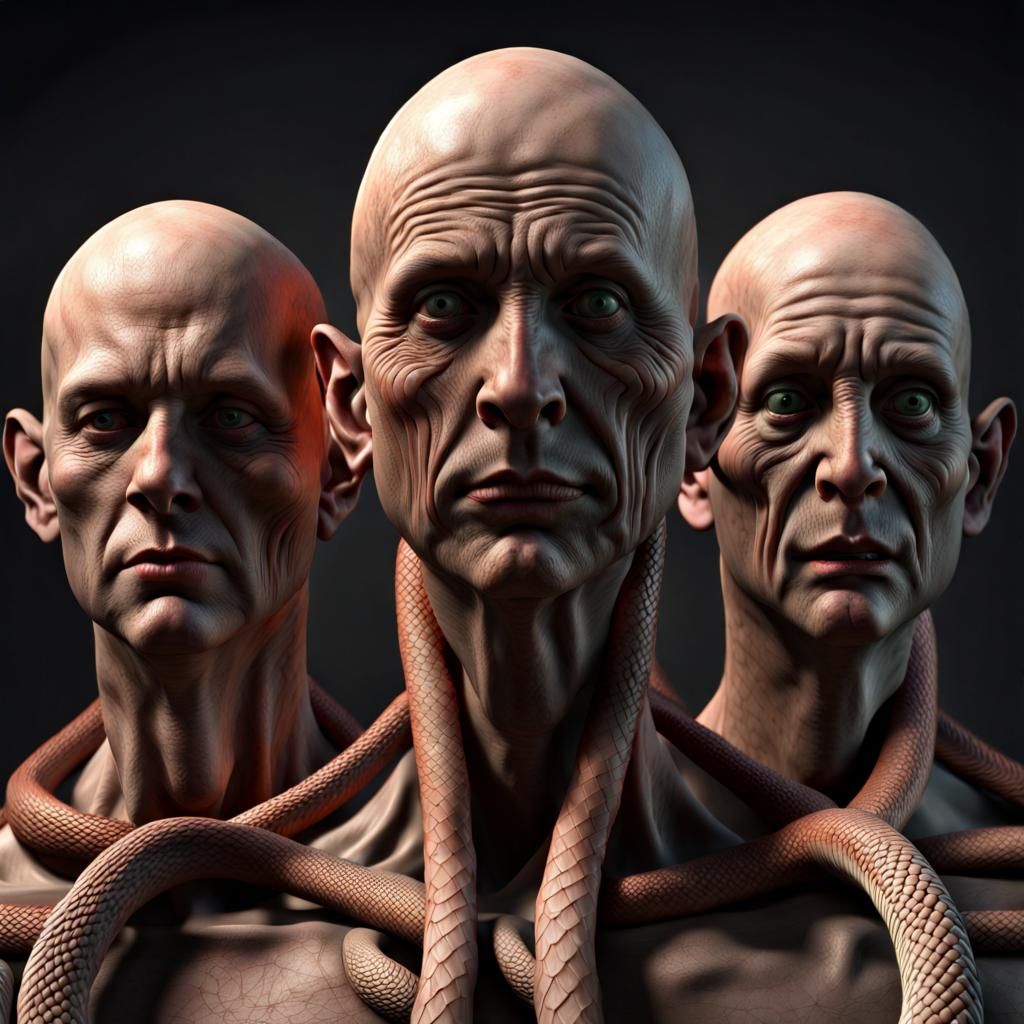 Terrifying Triplets: A Body Horror 3D Render