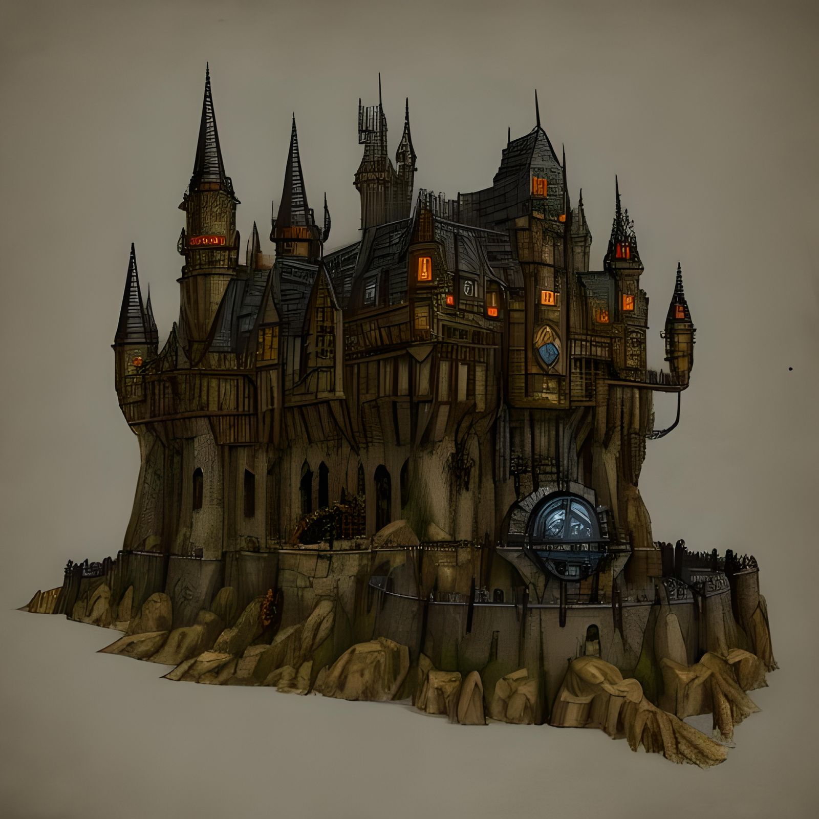 Steampunk Engine in Medieval Torture Chamber