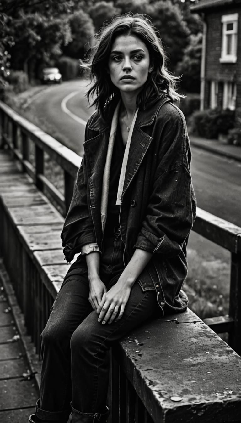 Moody brunette actress