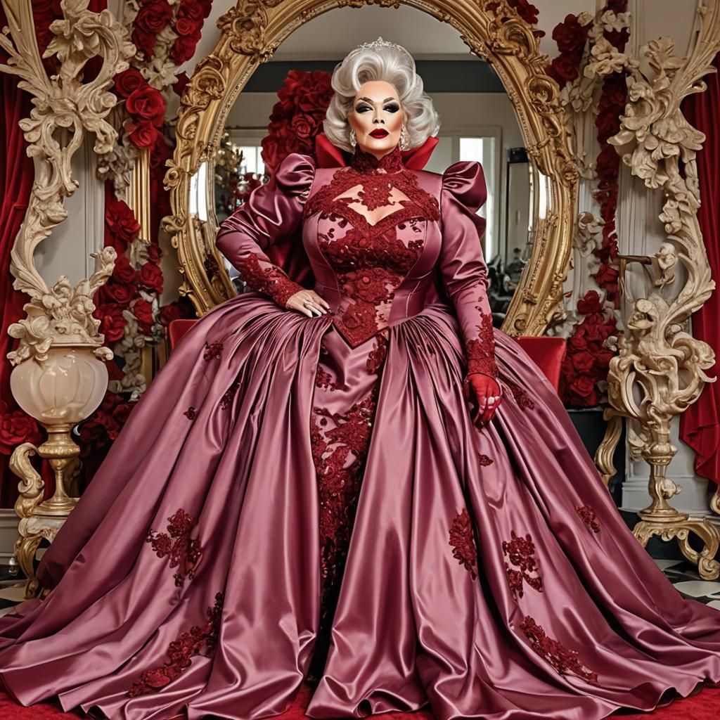 Couture Drag Queen in Satin Wonderland