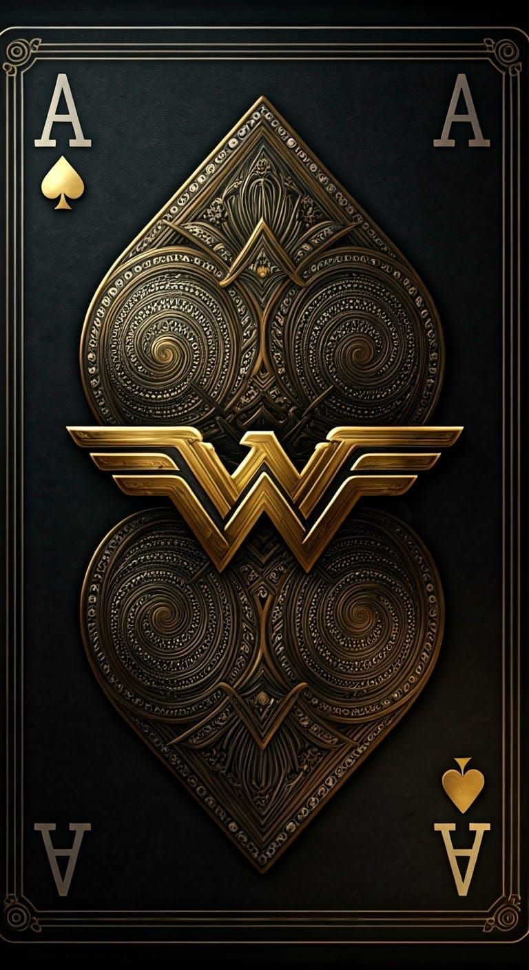 Ace of Wonder Woman in Pixelated Metallic Style