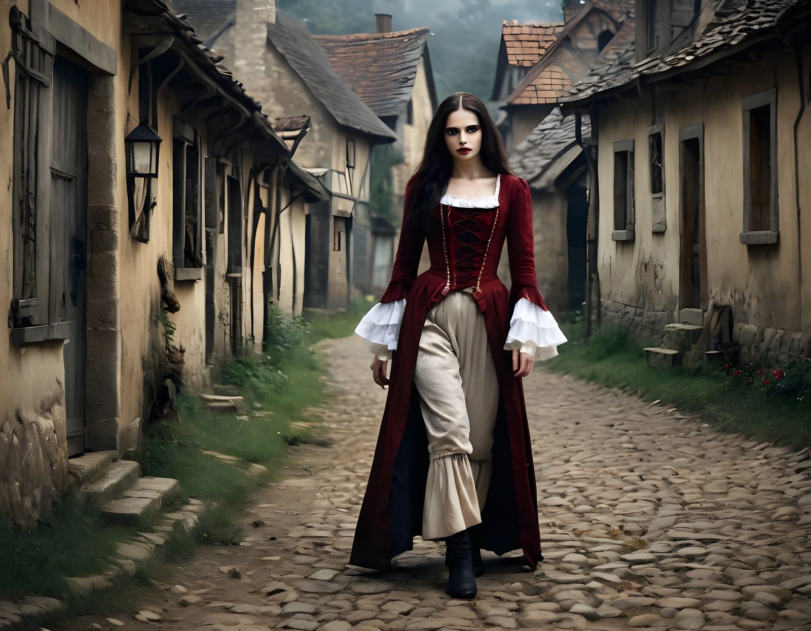 Romantic Vampire Strolls 18th Century Village Streets
