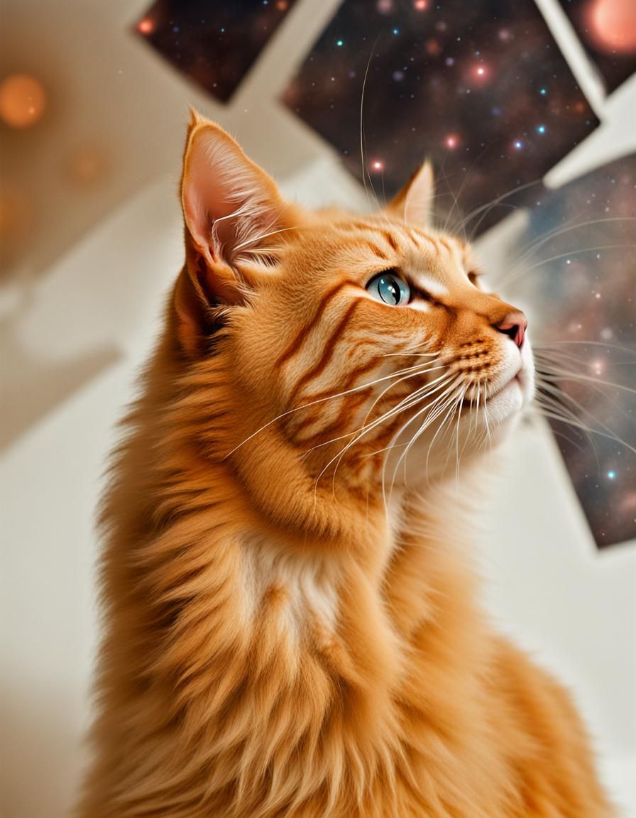 Cat Among the Stars in Space