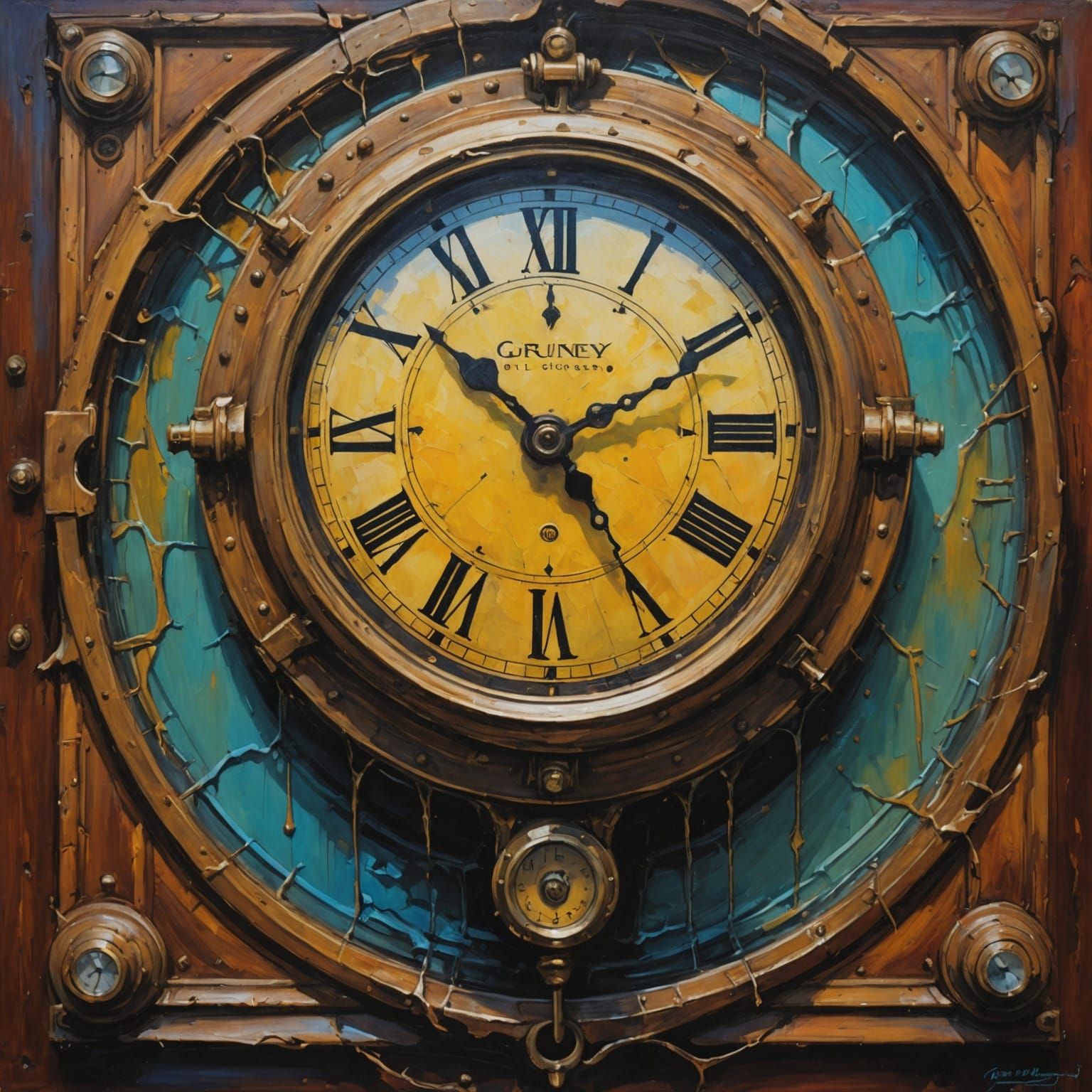 Surreal Melting Clocks in Oil Painting