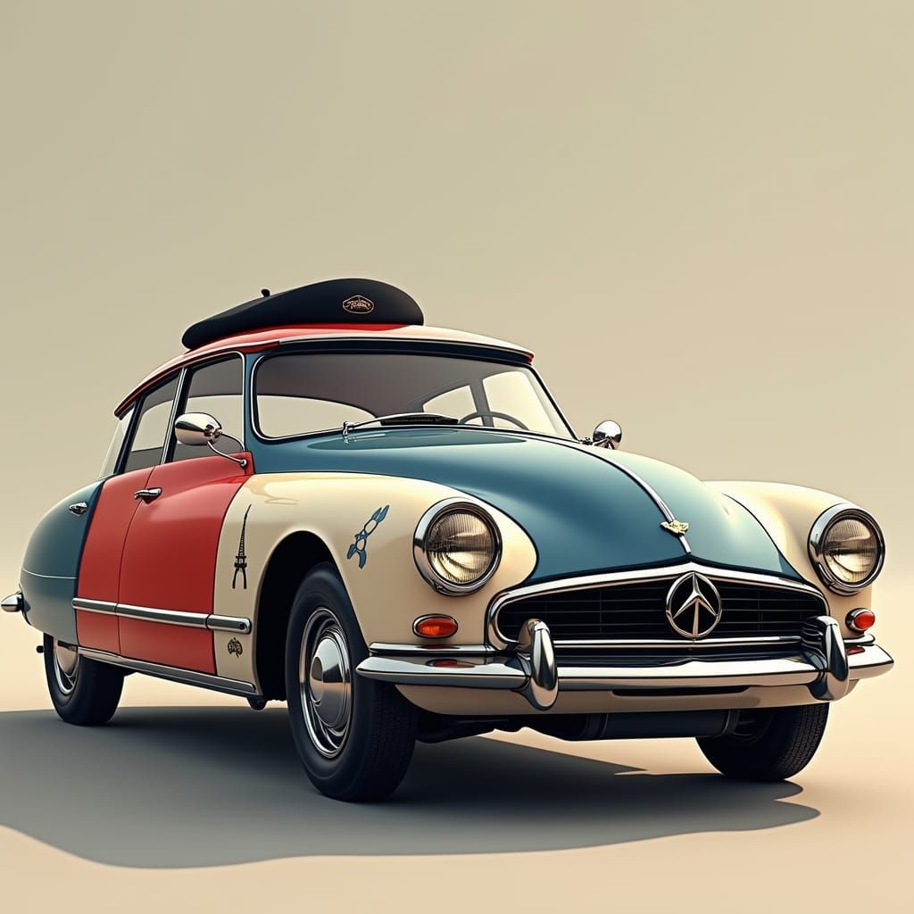 Vintage Car as France with Art Deco Elegance
