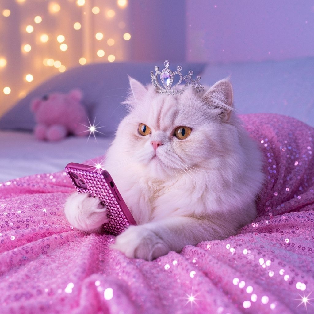 Opulent Persian Cat Monarch in Sequins
