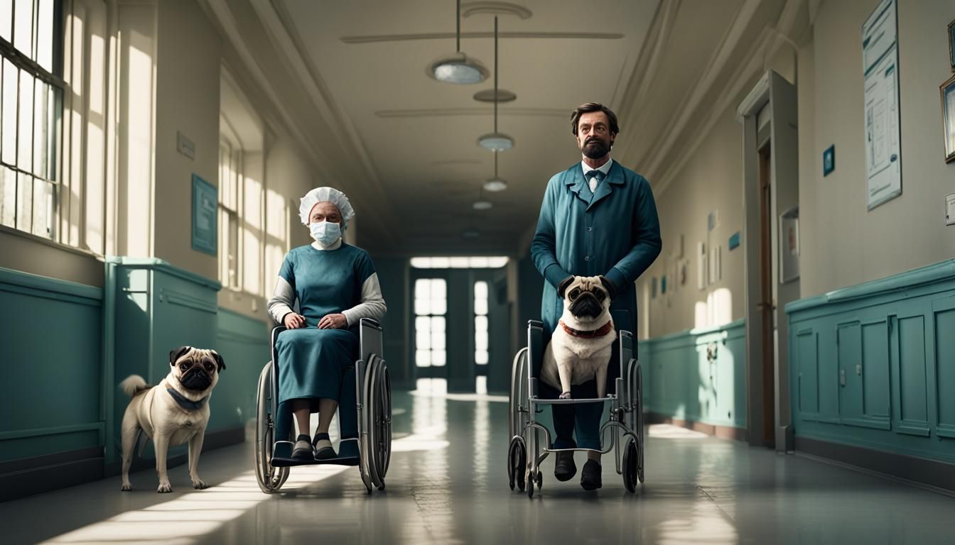 Pugs Comfort Patients in Victorian Hospital
