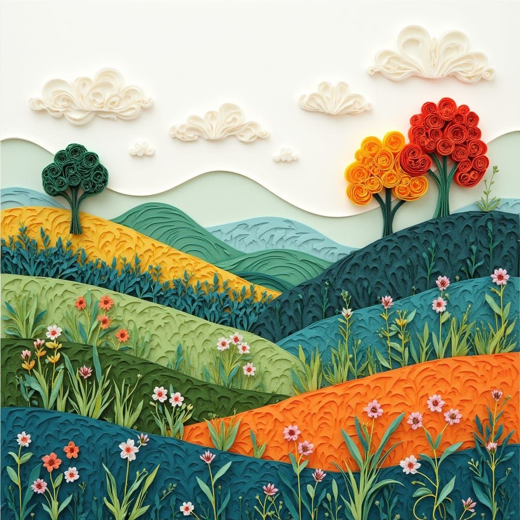 Quilled Paper Landscape