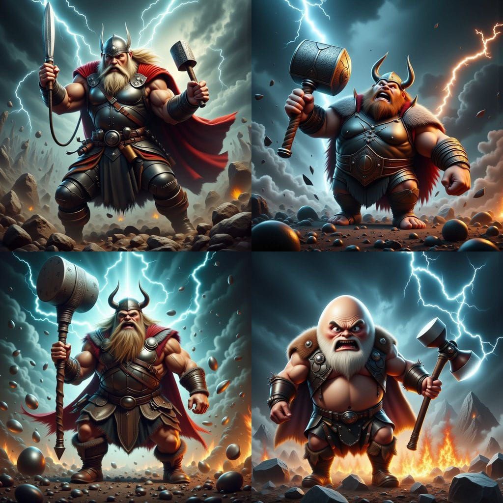 Viking God Thor Summons Lightning