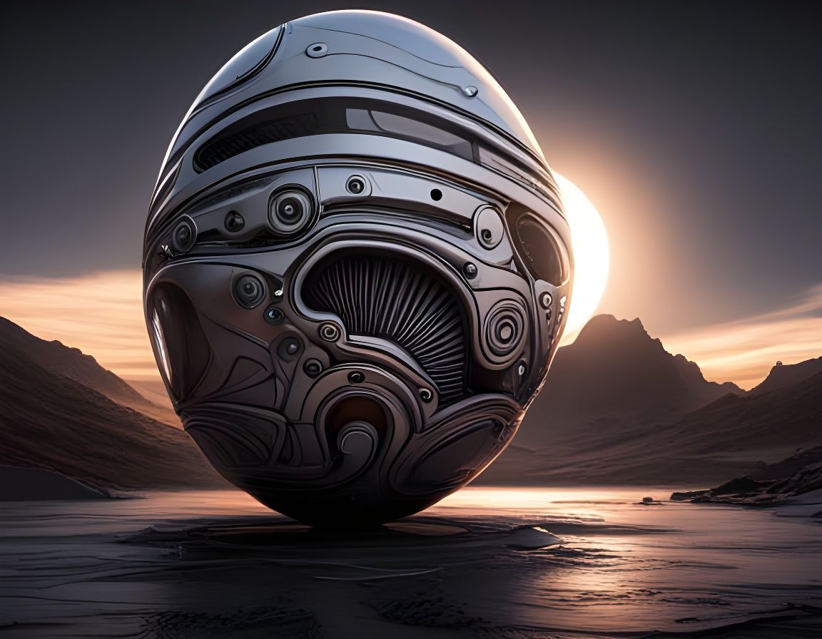 Alien Egg with Intricate Details and Volumetric Lighting