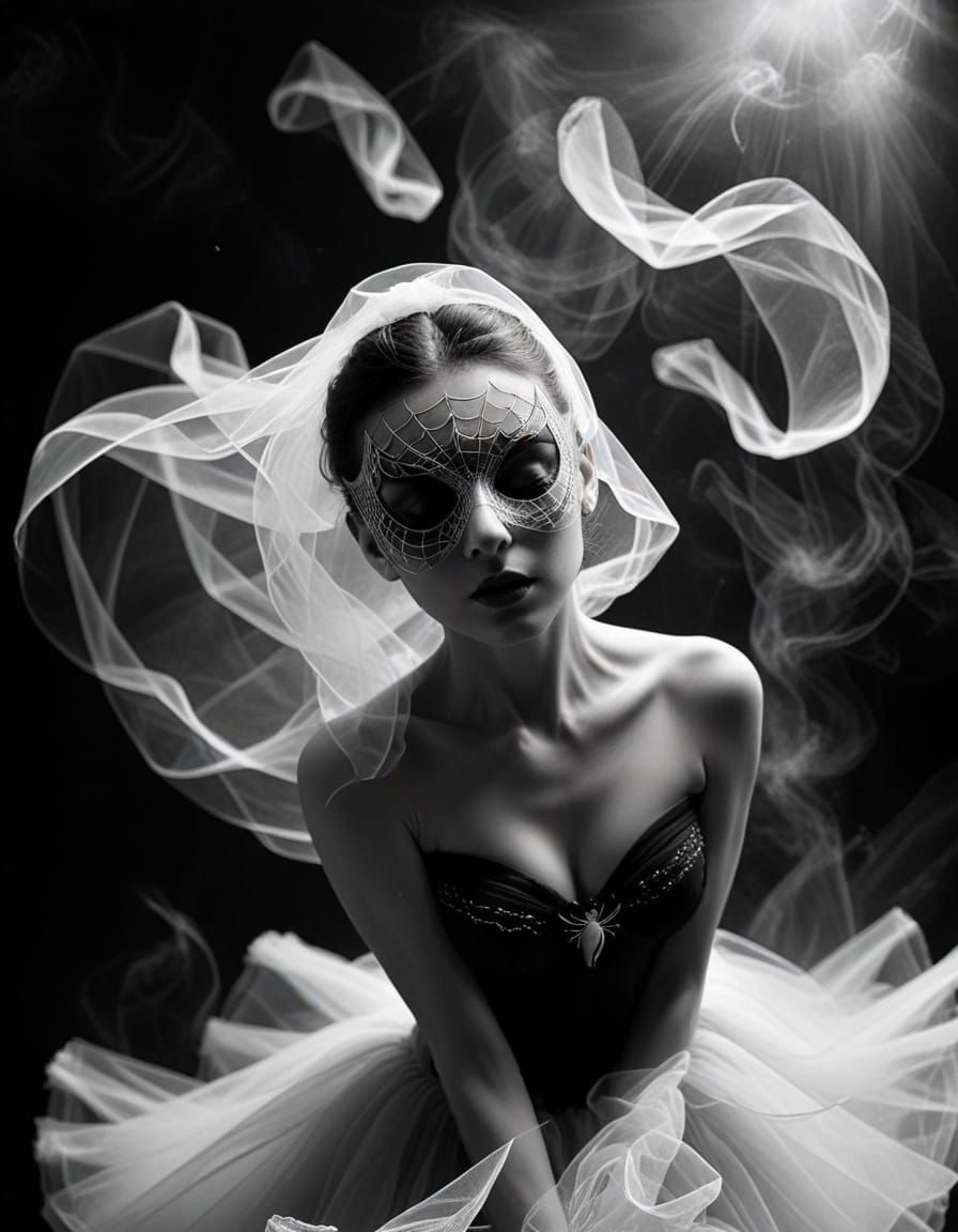Ballet Dancer in Black and White Reverence