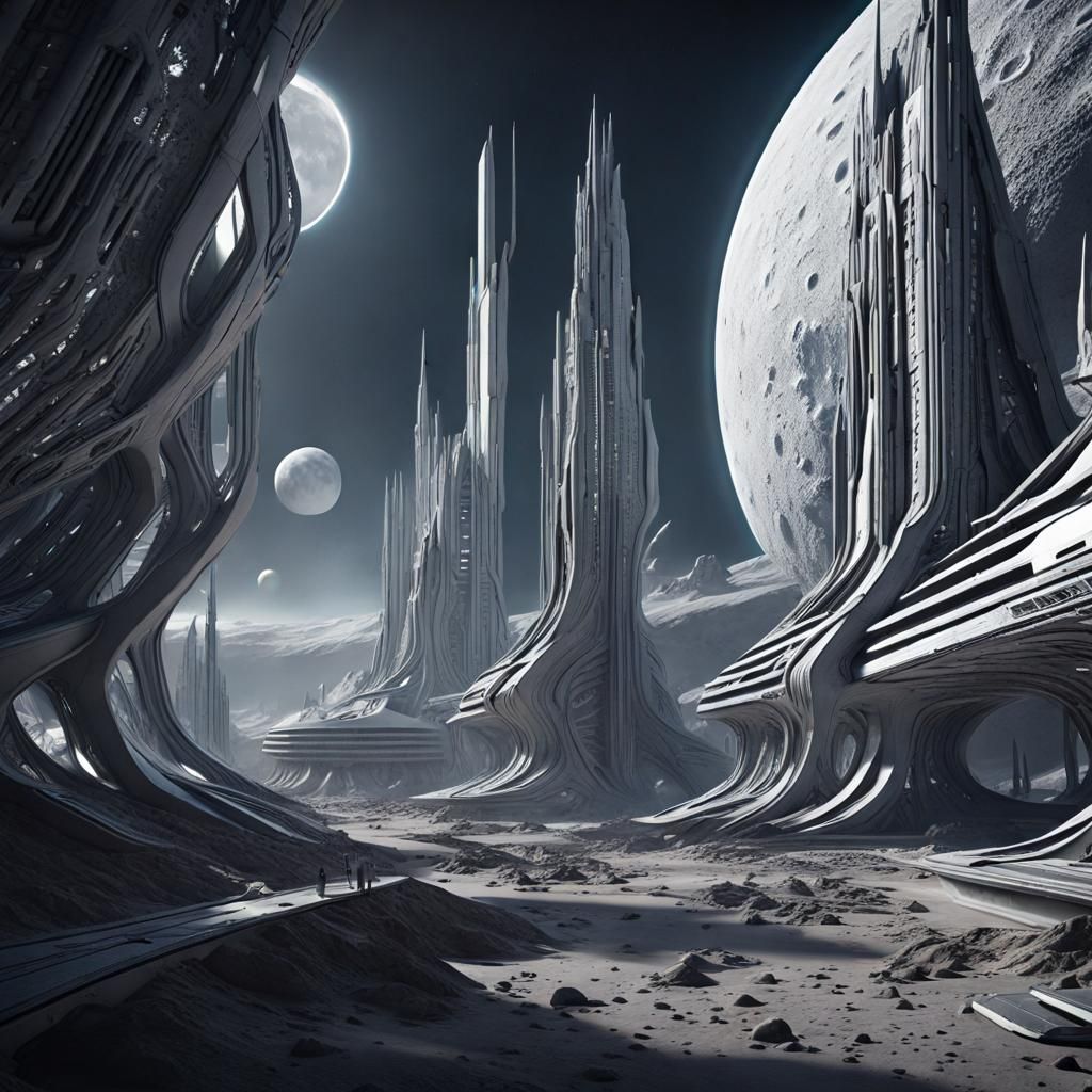 Futuristic Lunar City Inspired by Zaha Hadid