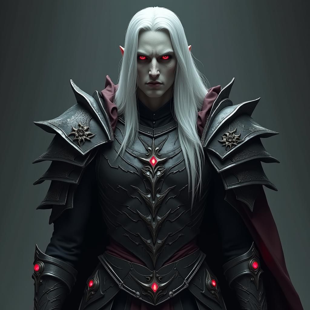 Imposing Vampire Warrior in Dark Fantasy Style