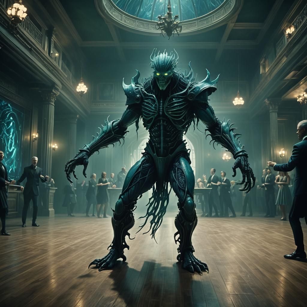 Monster's Mystical Ballroom Dance: A Fantasy Matte Painting