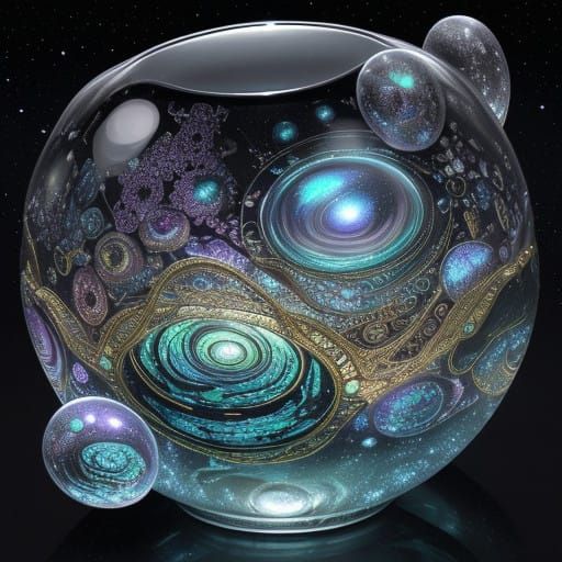 Galactic Glass Cosmos in Whimsical Colors