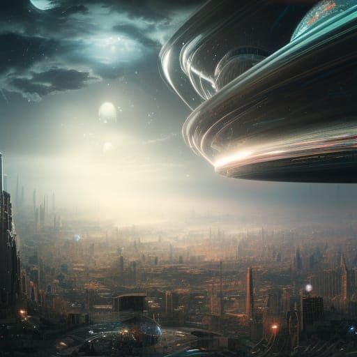 Futuristic Bubblescape: Epic Digital Matte Painting