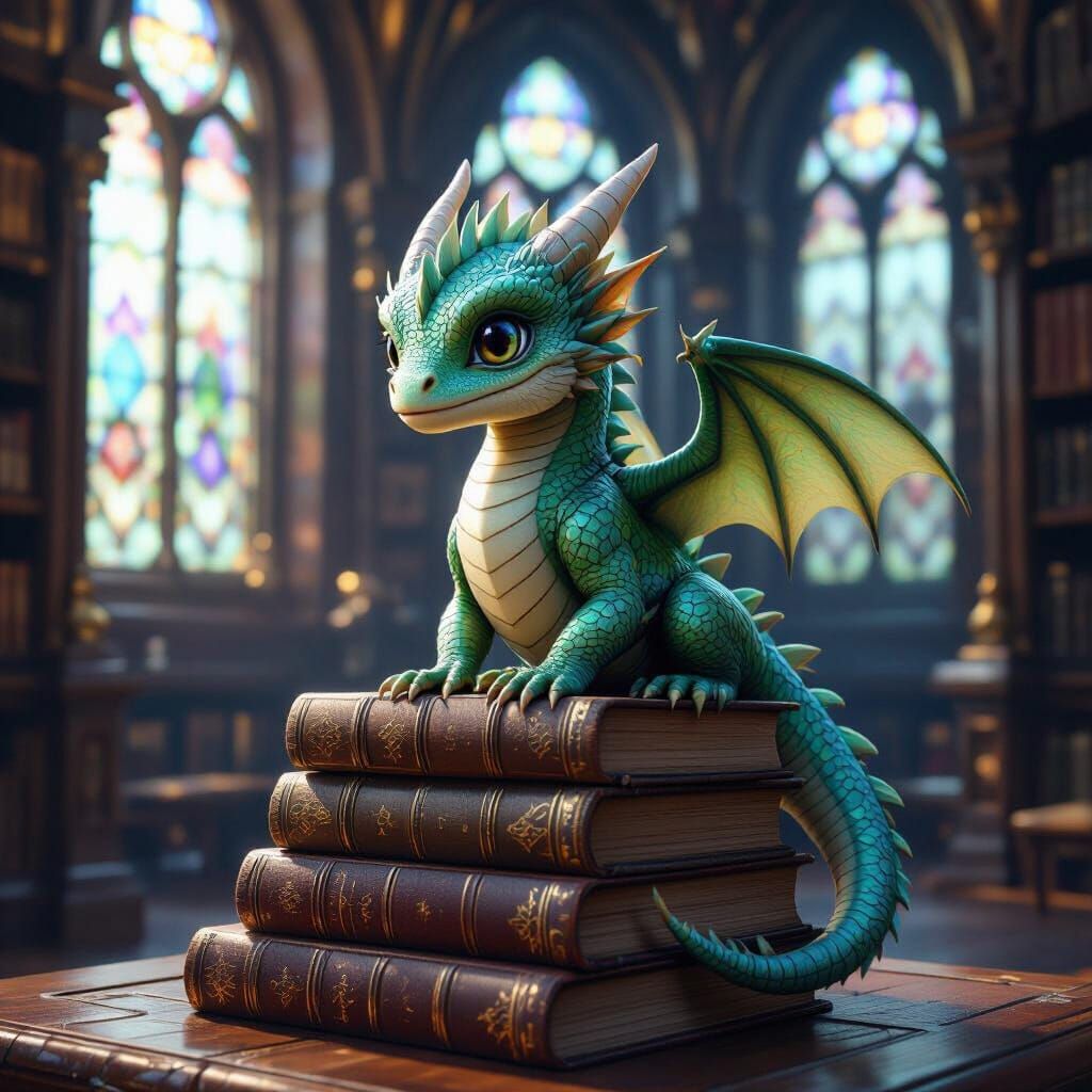 CGI render. A realistic baby dragon with original proportion...