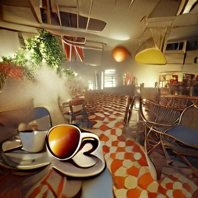 Cozy 70s Cafe Backroom Ambiance