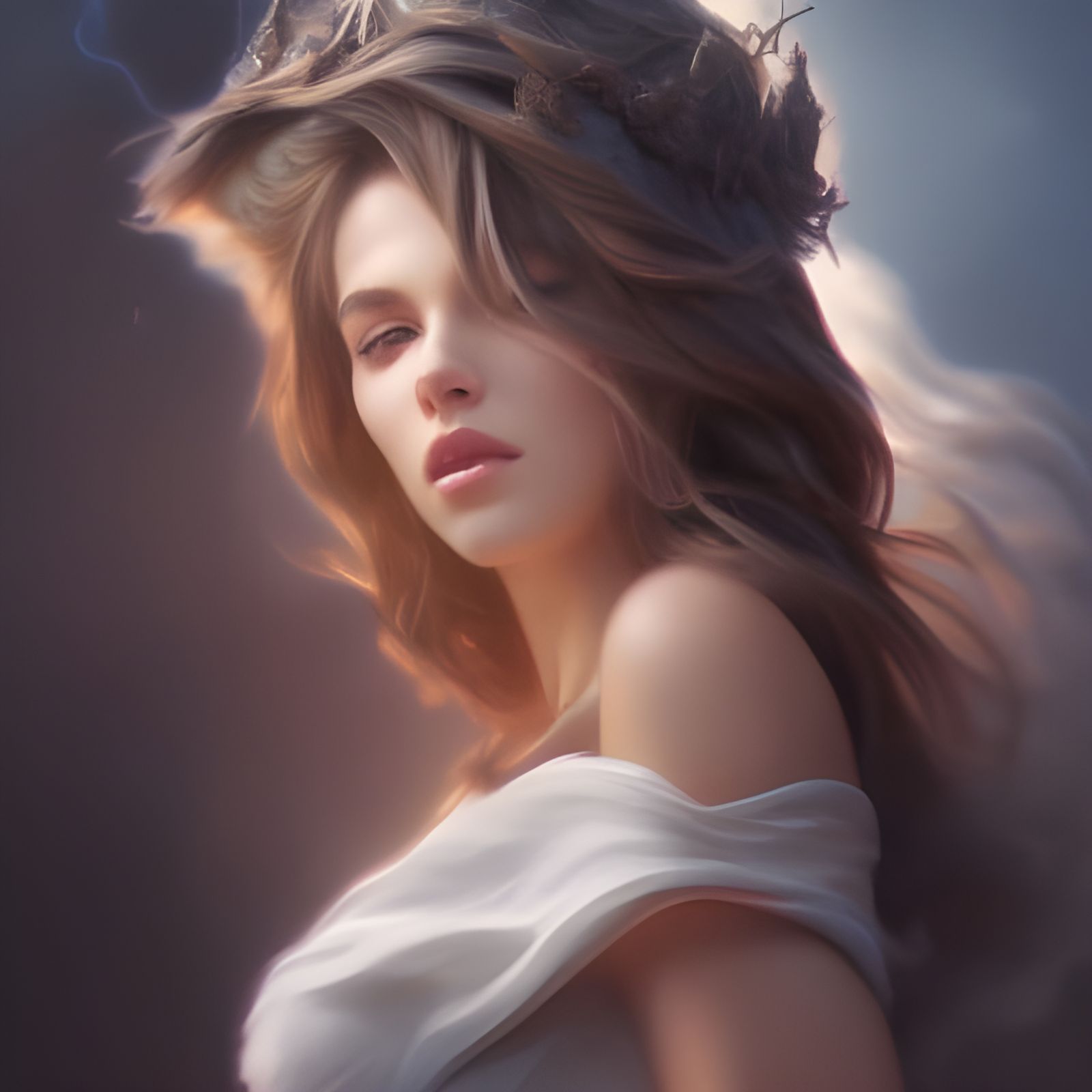 Electric Princess Portrait with Lightning and Sparks